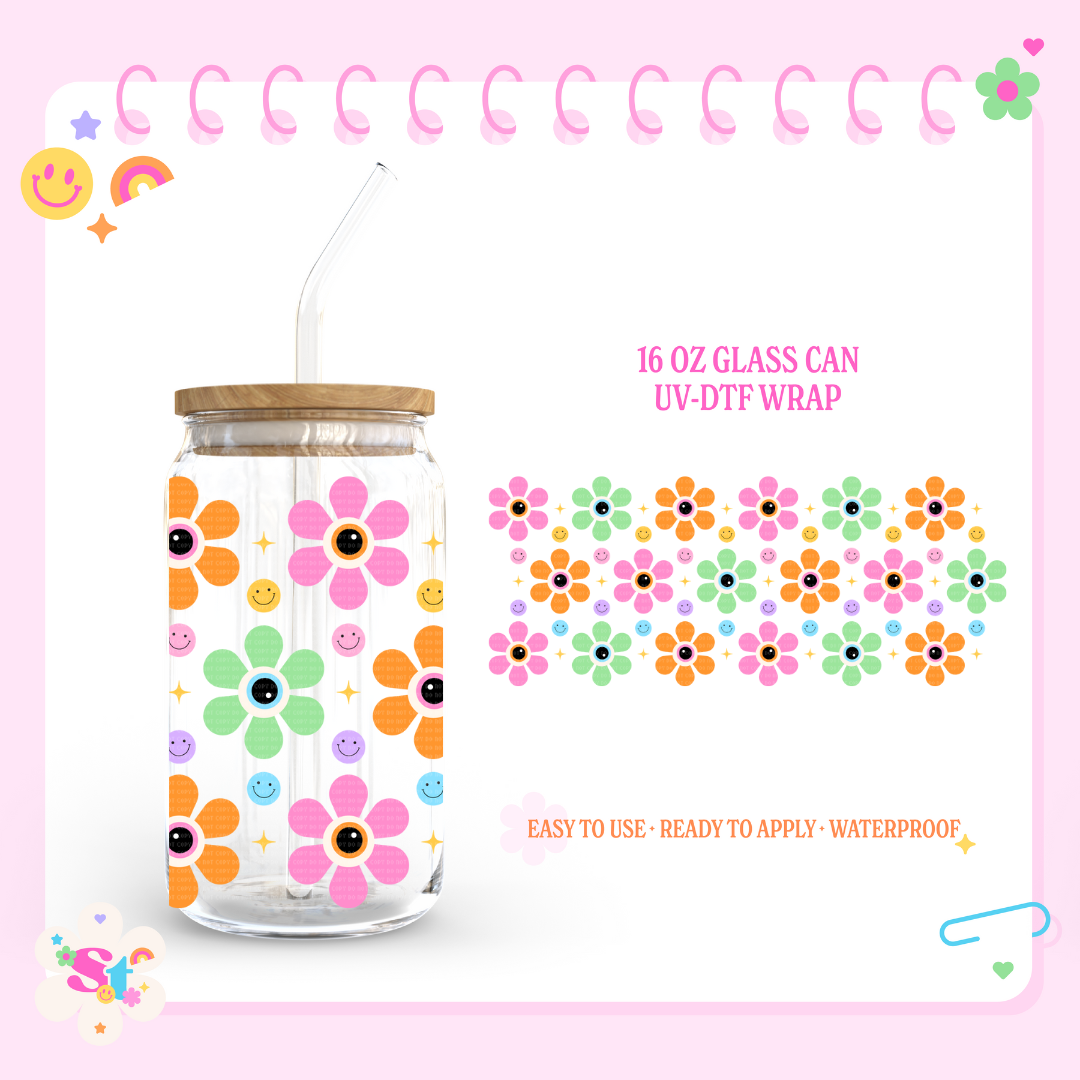 CUTE FLOWERS - 16 OZ UV DTF WRAP