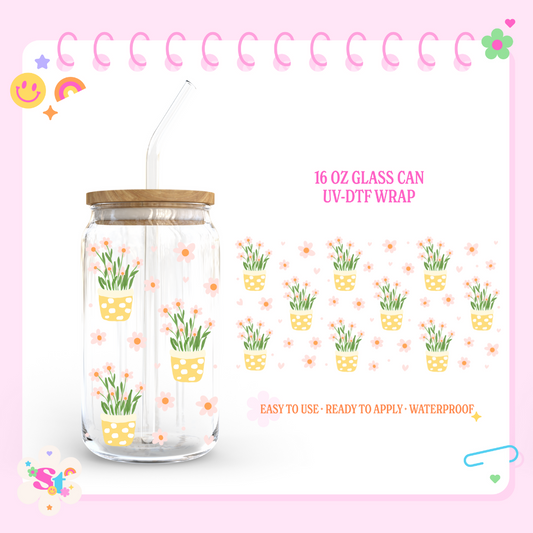 FLOWER POT - 16 OZ UV DTF