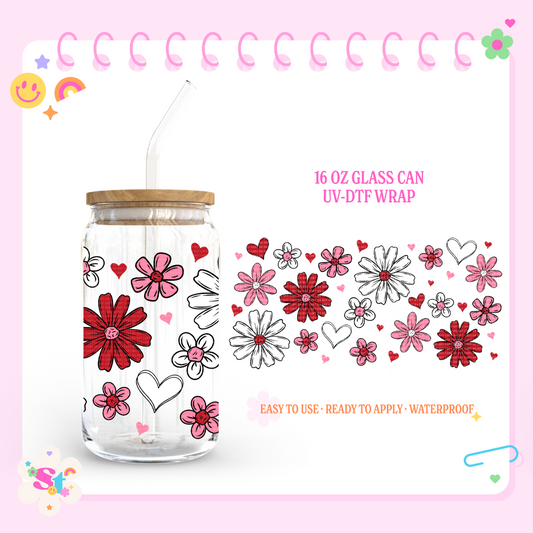 VALENTINE DAISIES - 16 OZ UV DTF