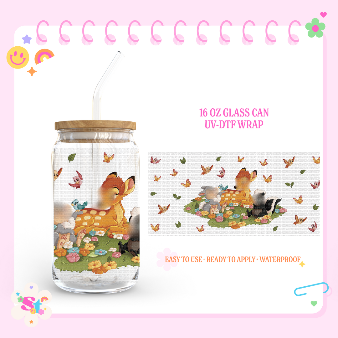 DEER FRIENDS - 16 OZ UV DTF WRAP