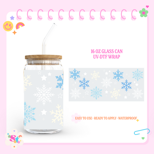 SNOWFLAKES - 16 OZ UV DTF