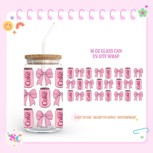 PINK DIET COLA - 16 OZ UV DTF