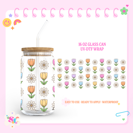 TULIPS AND DAISIES - 16 OZ UV DTF