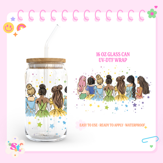 PRINCESS STARS - 16 OZ UV DTF