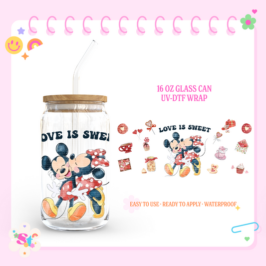 LOVE IS SWEET - 16 OZ UV DTF