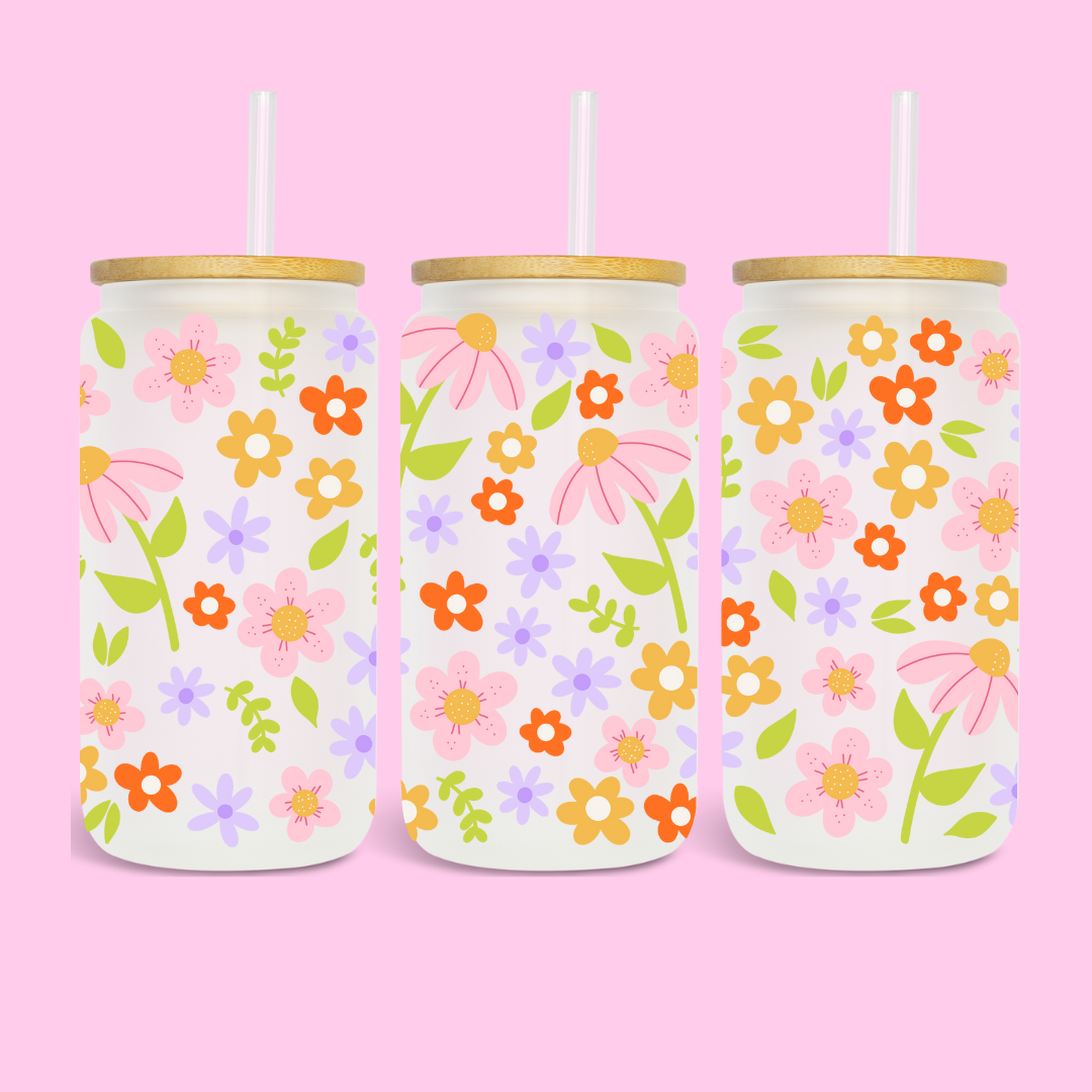 PRETTY FLOWERS - 16 OZ UV DTF WRAP