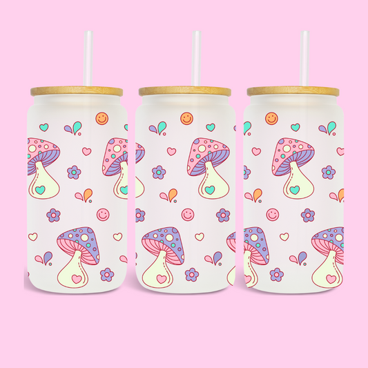 PINK MUSHROOMS - 16 OZ UV DTF WRAP