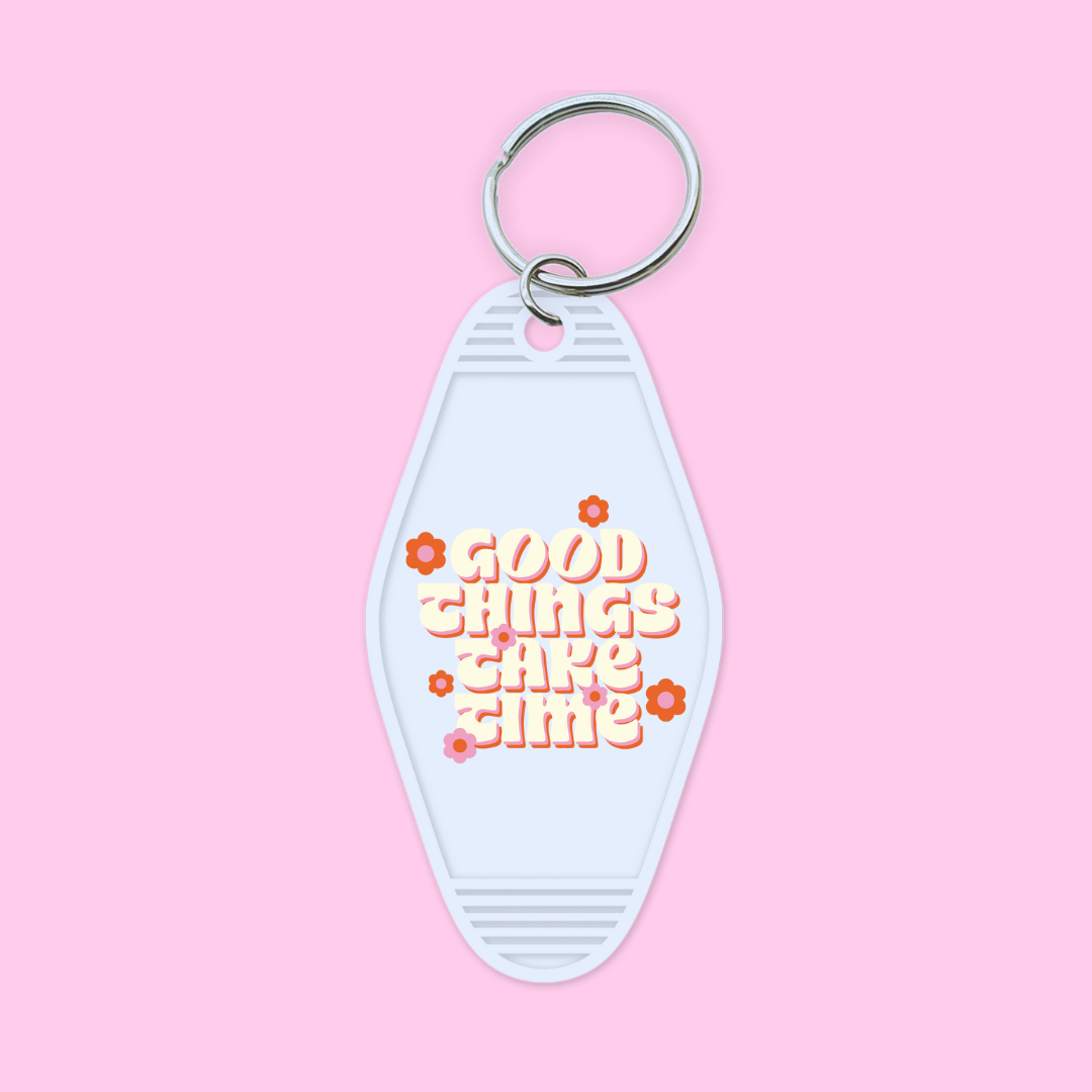 GOOD THINGS TAKE TIME - MOTEL KEYCHAIN DECAL