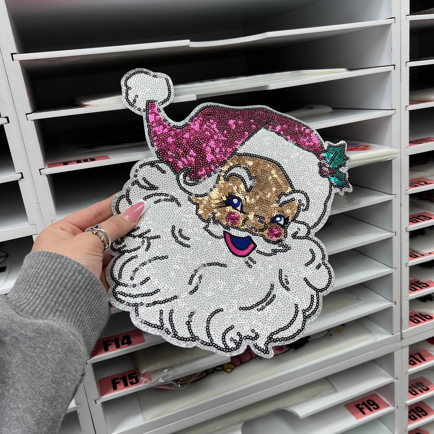 PINK SANTA - SEQUIN PATCH