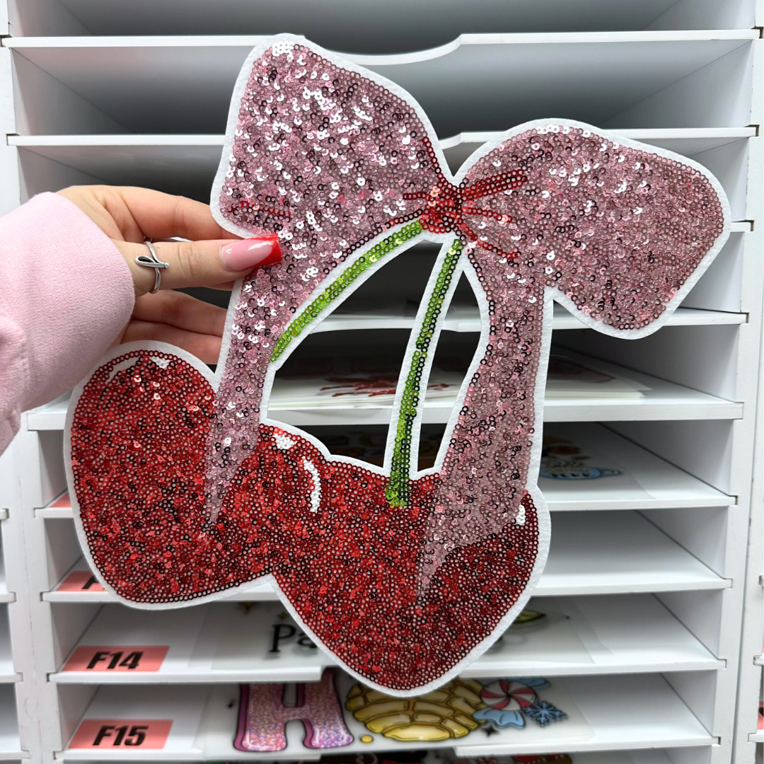 CHERRY BOW - SEQUIN PATCH