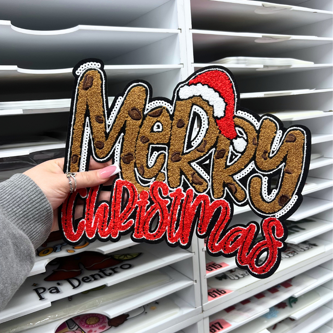 MERRY CHRISTMAS - CHENILLE PATCH