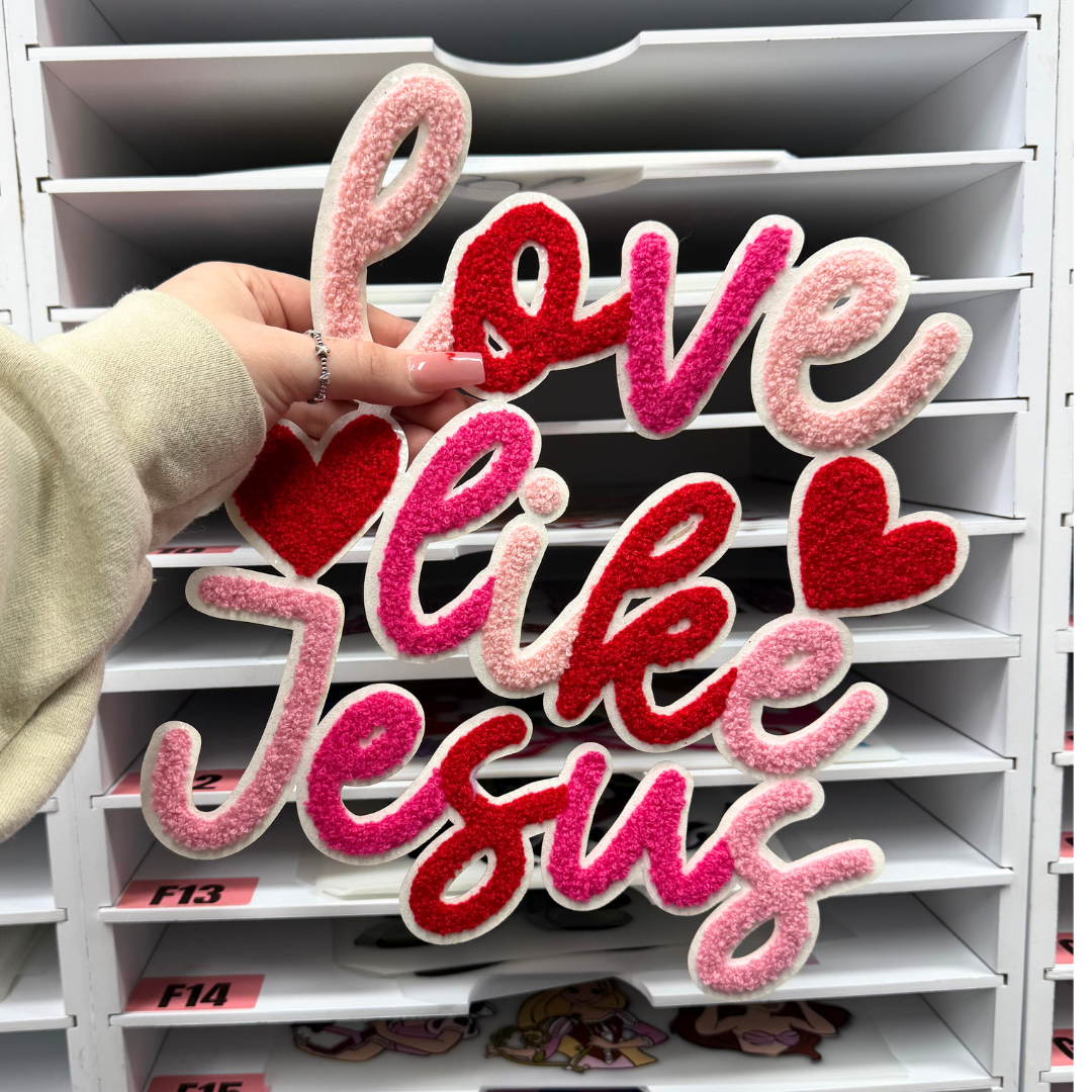 LOVE LIKE JESUS - CHENILLE PATCH