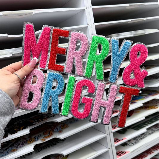 MERRY AND BRIGHT - CHENILLE PATCH