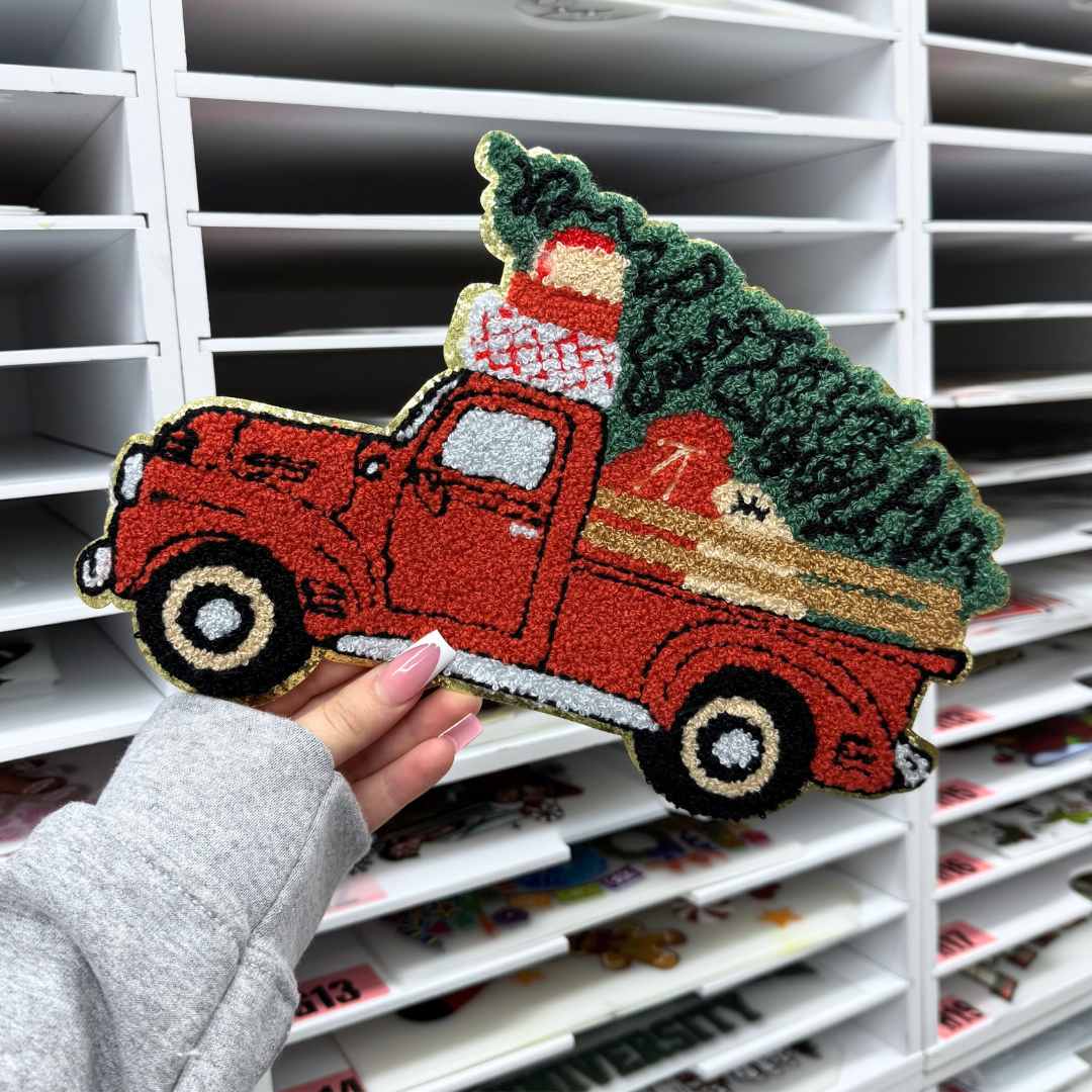 CHRISTMAS RED TRUCK - CHENILLE PATCH