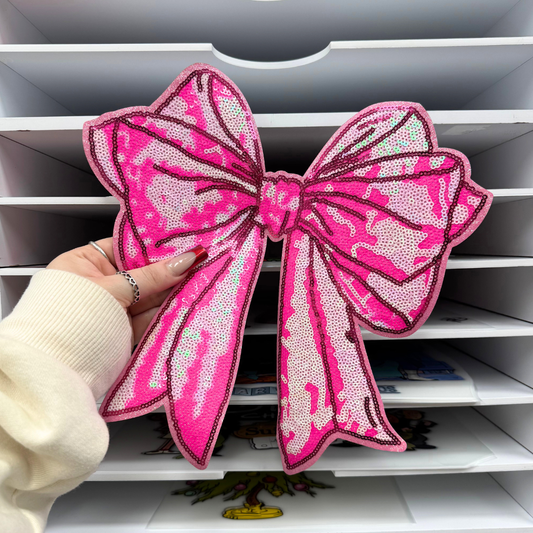PINK BOW - SEQUIN PATCH