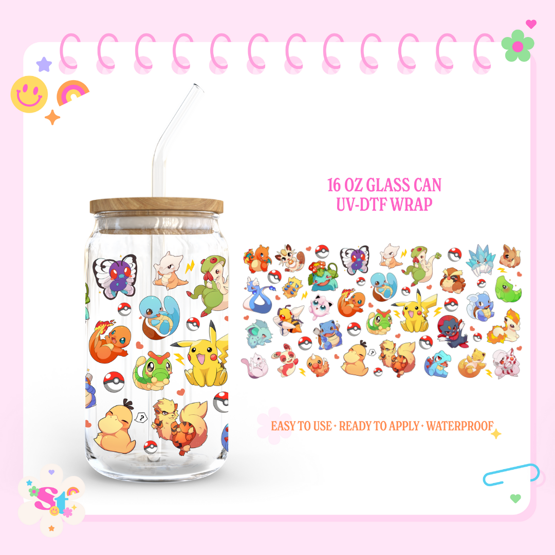 POKE FRIENDS - 16 OZ UV DTF WRAP