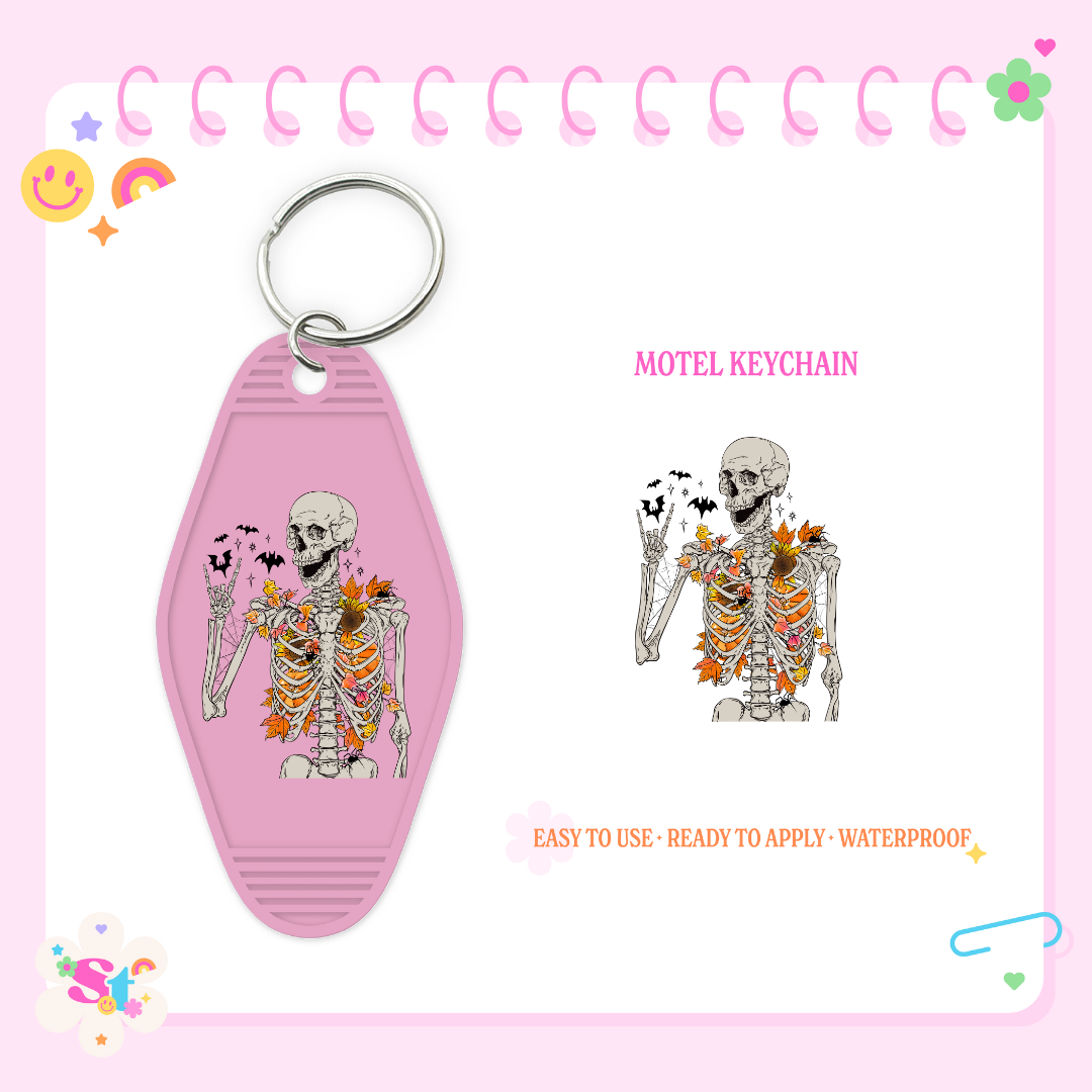 FALL SKELETON - MOTEL KEYCHAIN DECAL