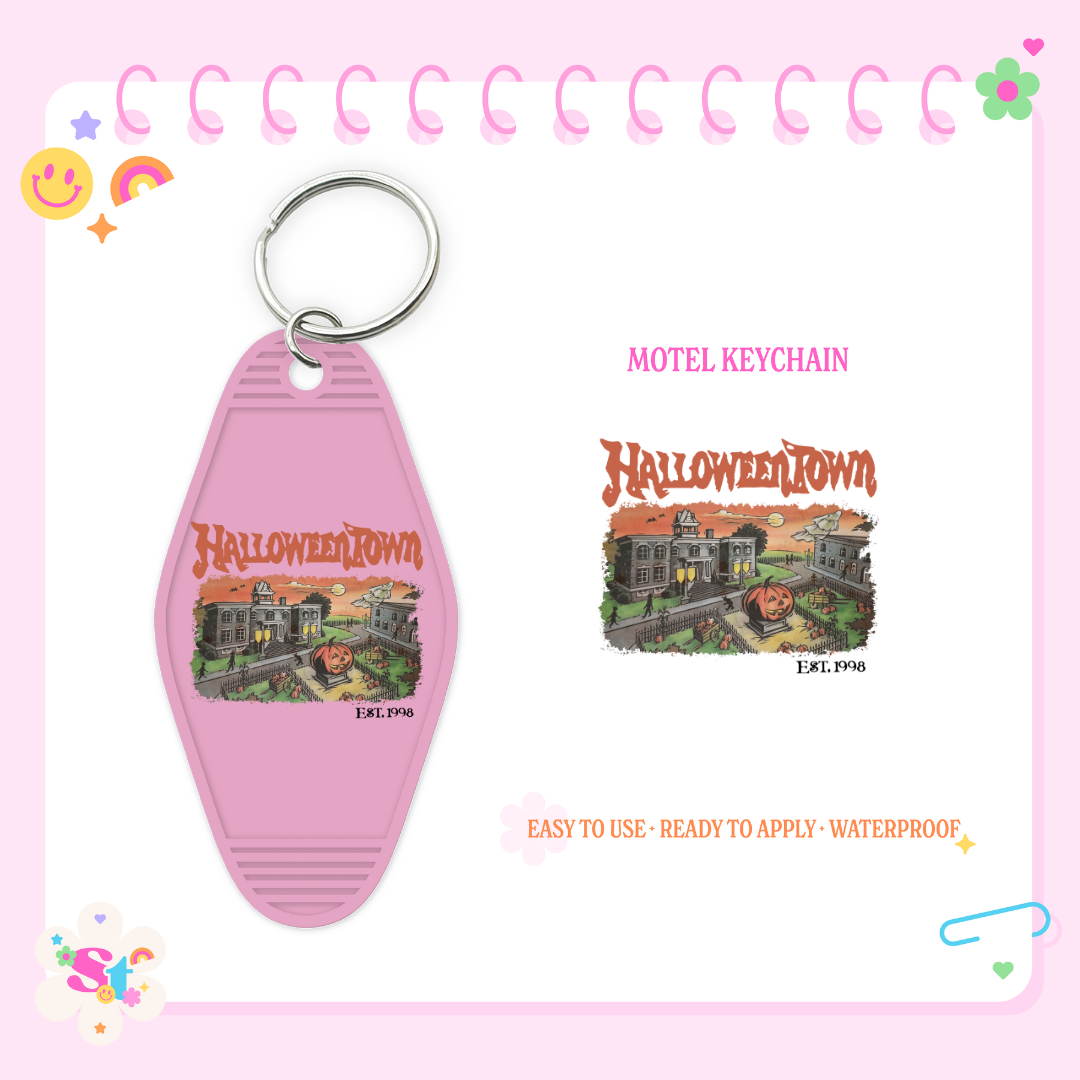 HALLOWEEN TOWN - MOTEL KEYCHAIN DECAL