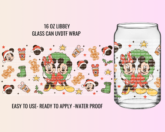 MOUSE CHRISTMAS EXCLUSIVE- 16 OZ UV DTF WRAP